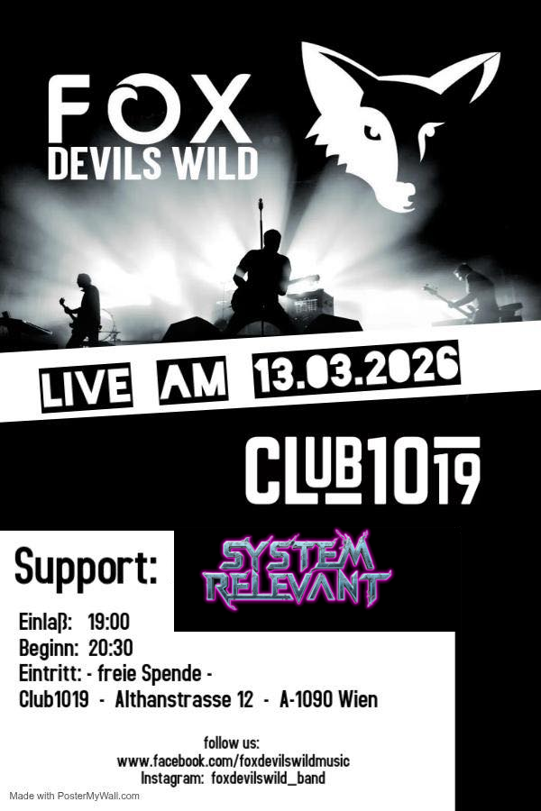 Live im Club1019 am 13.03.2026